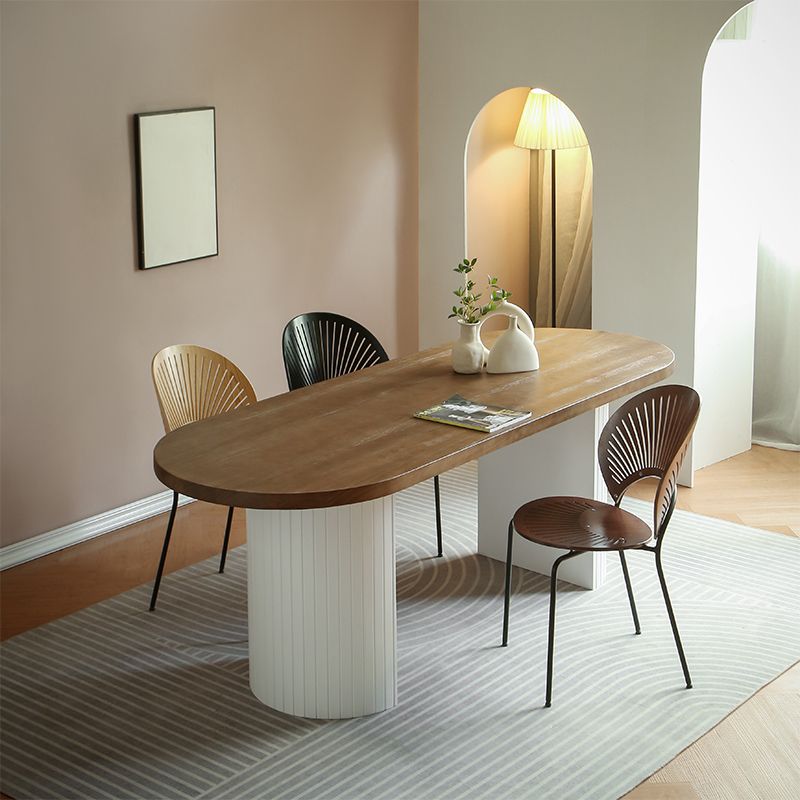 Modern Dining Oval Table Dining Wooden Table for Restaurant with Wood Legs Clearhalo 'Dining Tables & Seating' 'Dining Tables' 'dining_table' 'furn' 'furn_dining_table' 'Furniture' 'furniture_dining_table' 'Kitchen & Dining Furniture' 1200x1200_70ff9676-898c-4d8a-bfd9-81784f3cc8dd