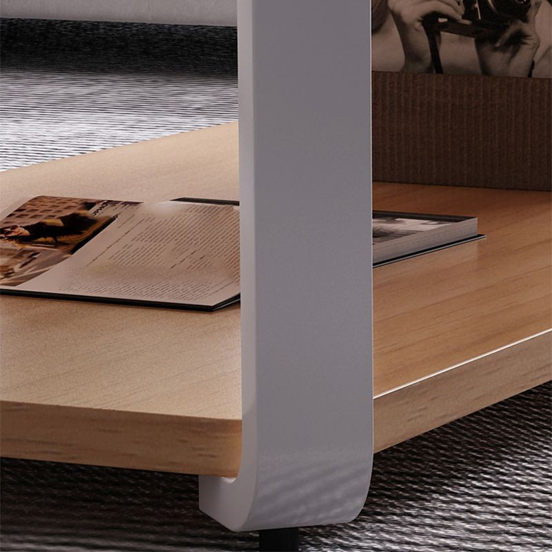 Modern Style Wooden Rectangular Table with Abstract Base for Storage Rack Coffee Table Clearhalo 'Coffee & Accent Tables' 'Coffee Tables' 'coffee_tables' 'furn' 'furn_coffee_tables' 'Furniture' 'Living Room Furniture' 1200x1200_71004281-b1d3-49e6-af76-8f5393d70065