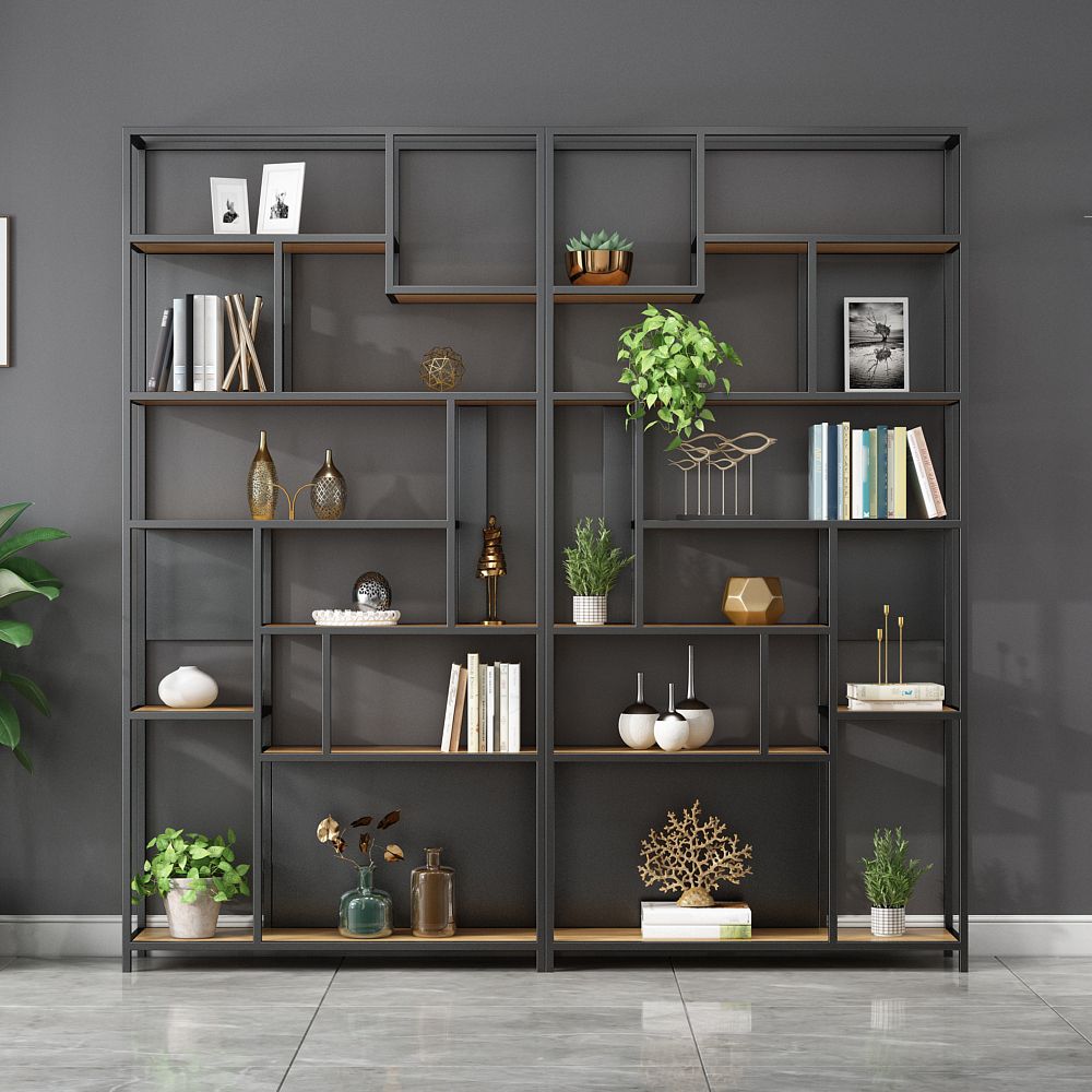 11.81"W Bookcase Industrial Style Open Back Bookcase for Study Room Clearhalo 'Bookcases' 'furn' 'furn_bookcases' 'Furniture' 'furniture_bookcases' 'kitchen' 'kitchen_bookcases' 'Living Room Furniture' 'Office Furniture' 1200x1200_710061cb-222e-489e-9880-b089422d97ed
