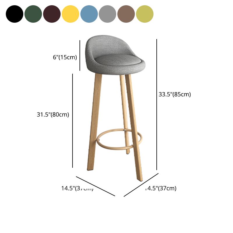 Scandinavian Style Bar-stool with Steel Legs Single Counter Stool for Kitchen Bar Clearhalo 'Bar Furniture' 'Bar Stools' 'bar_stools' 'furn' 'furn_bar_stools' 'furniture_bar_stools' 'Kitchen & Dining Furniture' 'kitchen&dining_furn' 'kitchen' 'kitchen_furn' Furniture' 1200x1200_7101a949-4bc9-4854-aa8c-a32f6c9e53f7
