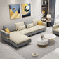106.3" W Square Arm Sofa & Chaise, Faux Leather Sectional Sofa Clearhalo 'furn' 'furn_sectionals' 'Furniture' 'Living Room Furniture' 'Sectionals' 1200x1200_71023d4d-dafc-4442-87ec-e1ed51ef12b4