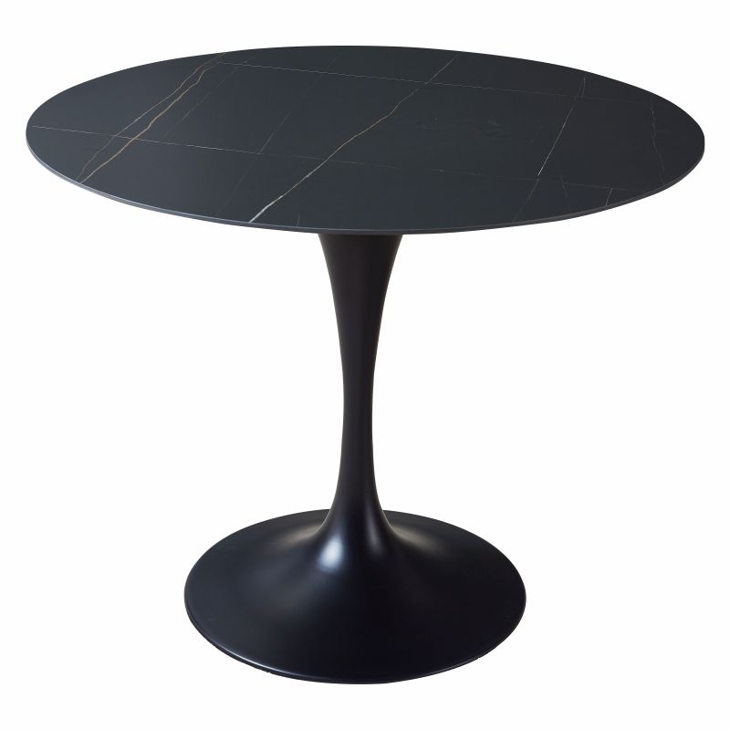 Modern Style Round Dining Table Sintered Stone Table with Tulip Base for Home Use Clearhalo ' dining_table' 'Dining Tables & Seating' 'Dining Tables' 'furn' 'furn_dining_table' 'Furniture' 'furniture_dining_table' 'Kitchen & Dining Furniture' 'kitchen&dining_furn' 'kitchen' 'kitchen_dining_table' 1200x1200_7102c55b-a5f7-4230-a3ac-7a926df11178