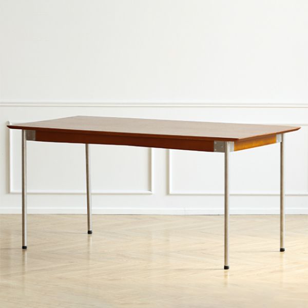 Modern Rectangle Dining Table with Stainless Steel Leg for Living Room Clearhalo 'Dining Tables & Seating' 'Dining Tables' 'dining_table' 'furn' 'furn_dining_table' 'Furniture' 'Kitchen & Dining Furniture' 1200x1200_710380cc-2650-4274-bcf0-bf7e89d619af