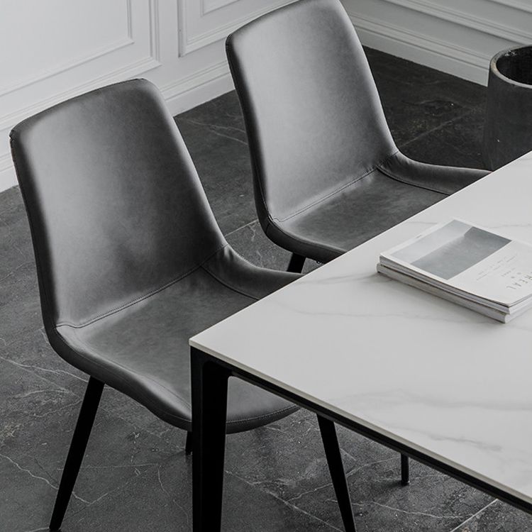 Nordic Style Metal Dining Side Chair Armless Dining Side Chair for Kitchen Clearhalo ' kitchen&dining_furn' 'Dining Chairs' 'Dining Tables & Seating' 'dining_chair' 'furn' 'furn_dining_chair' 'Furniture' 'furniture_dining_chair' 'Kitchen & Dining Furniture' 'kitchen' 1200x1200_7103b9ca-77a0-414f-8337-0ccc6908a709