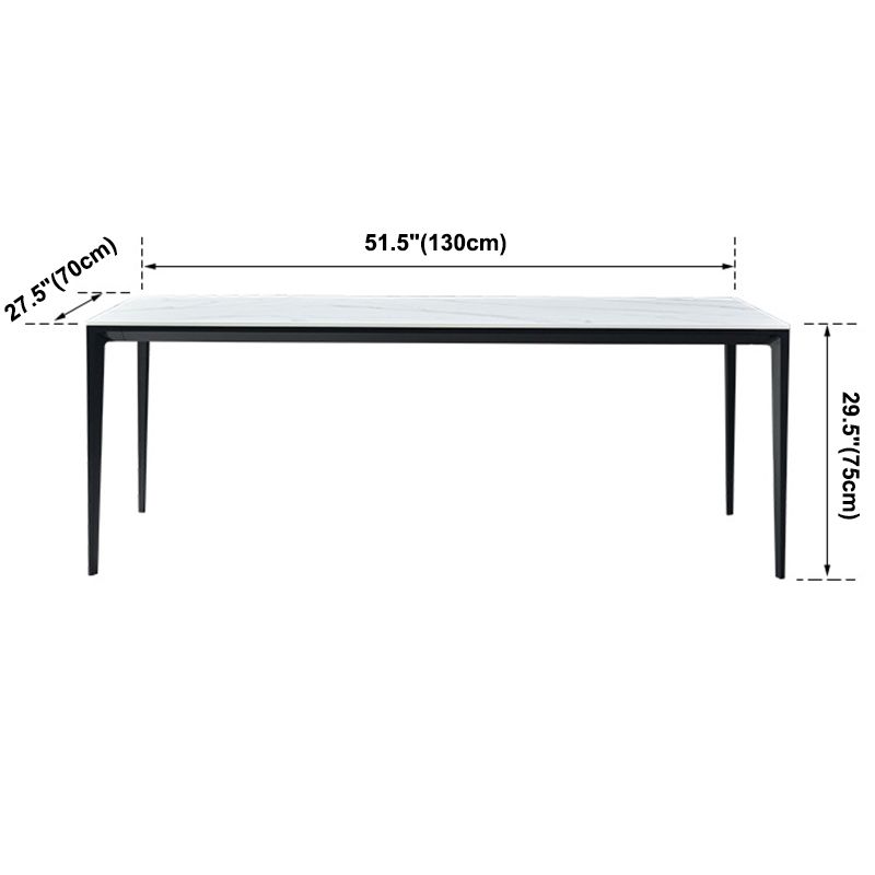 Simple Sintered Stone Top White Dining Table Rectangle Shape Dining Table for Kitchen Clearhalo ' dining_table' 'Dining Tables & Seating' 'Dining Tables' 'Furniture' 'furniture_dining_table' 'Kitchen & Dining Furniture' 'kitchen&dining_furn' 'kitchen' 'kitchen_dining_table' 1200x1200_7103e822-cc51-415e-875c-3de1cfc642f2