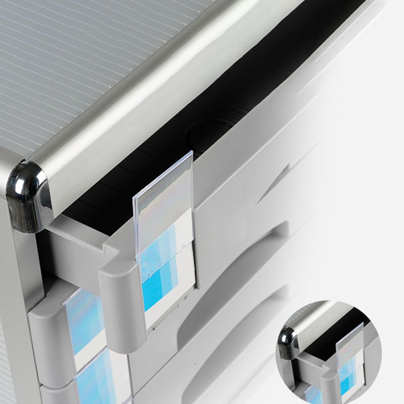 Mobile moderno mobile laterale di cassetti argento per la casa o l'ufficio