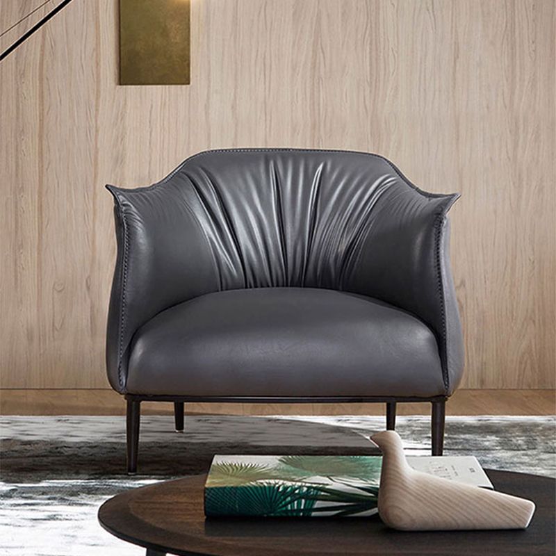 Genuine Leather Chair Arms Included 34.2"L x 33.4" W x 29.5" H Chair for Bedroom Clearhalo 'Accent Chairs' 'accent_chairs' 'Chairs & Seating' 'furn' 'furn_accent_chairs' 'Furniture' 'furniture_accent_chairs' 'Living Room Furniture' 1200x1200_7105724d-f5d7-4a0a-a5a1-209cb1ece809