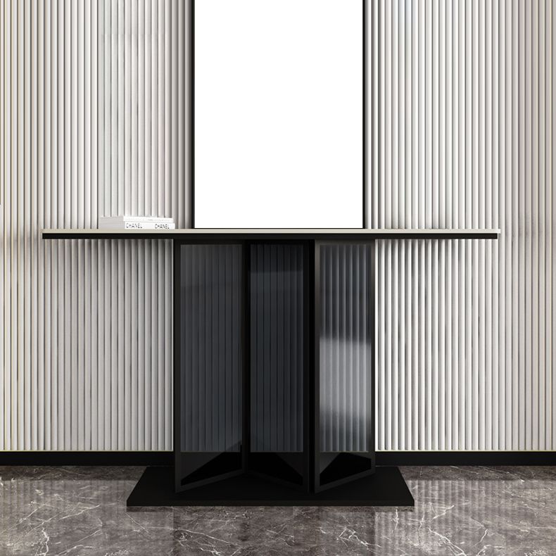 Tabella della console di ferro in ardesia contemporanea tavolo da divano resistente alla macchia rettangolo