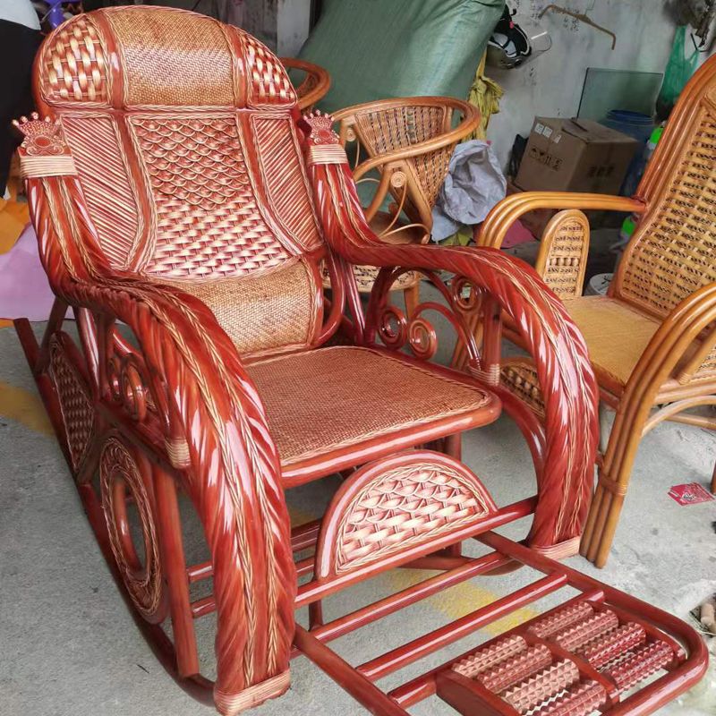 Spindle Antique Rocking Chair Wicker Rocker Chair 24" x 44.5" x 37.8" for Living Room Clearhalo 'Chairs & Seating' 'furn' 'furn_rocking_chairs' 'Furniture' 'Living Room Furniture' 'Rocking Chairs' 'rocking_chairs' 1200x1200_7105e6a0-8ca2-4a55-9da8-40e7348080e2