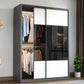 Sliding Wardrobe Closet Engineered Wood Wardrobe Armoire for Bedroom