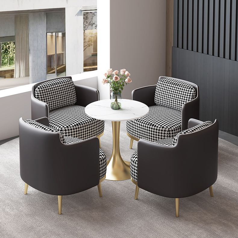 Luxury Sintered Stone Top Dining Table Round Table with Gold Metal Pedestal Clearhalo 'Dining Tables & Seating' 'Dining Tables' 'dining_table' 'furn' 'furn_dining_table' 'Furniture' 'furniture_dining_table' 'Kitchen & Dining Furniture' 'kitchen' 'kitchen_dining_table' 1200x1200_7106144a-cde9-41e3-9042-dbbd29b05240