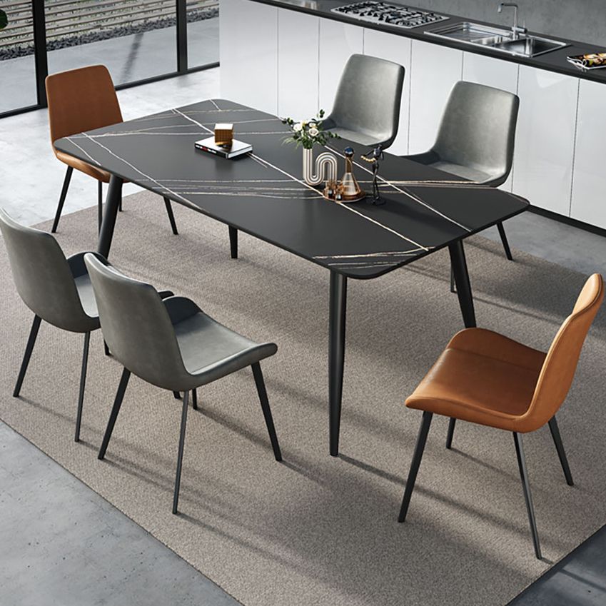 Gesinterde stenen huiskeukentafel Industriële eetkamertafel