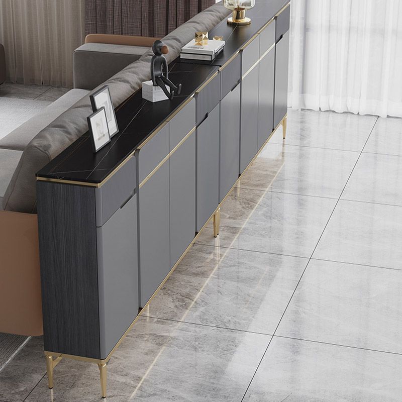 Stone Buffet Table Glam Style Buffet Credenza with Drawers and Cabinets Clearhalo 'buffet_sideboard' 'Buffets & Sideboards' 'furn' 'furn_buffet_sideboard' 'Furniture' 'Kitchen & Dining Furniture' 1200x1200_71066cdd-5f84-4984-bc59-ce3055c3531d