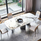 Contemporary Rectangle Shape White Table Standard Sintered Stone Dining Table for Kitchen Clearhalo ' dining_table' 'Dining Tables & Seating' 'Dining Tables' 'furn' 'furn_dining_table' 'Furniture' 'furniture_dining_table' 'Kitchen & Dining Furniture' 'kitchen&dining_furn' 'kitchen' 'kitchen_dining_table' 1200x1200_7106ca9d-97a7-4666-a58a-d0748a2d0660