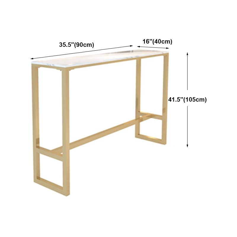 Marble Bistro Bar Table with Rectangle Table Top Trestle Table - 41.3" H Clearhalo 'Bar Furniture' 'Bar Tables' 'bar_tables' 'furn' 'furn_bar_tables' 'Furniture' 'furniture_bar_tables' 'Kitchen & Dining Furniture' 1200x1200_71071657-4372-4bfb-80af-d24faad8bbba