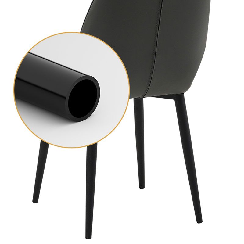 Contemporary Style Dining Chairs Kitchen Armless Wingback Chairs with Metal Legs Clearhalo 'Dining Chairs' 'Dining Tables & Seating' 'dining_chair' 'furn' 'furn_dining_chair' 'Furniture' 'furniture_dining_chair' 'Kitchen & Dining Furniture' 1200x1200_71092869-a8a0-4926-9393-ea80f5fdf0b6