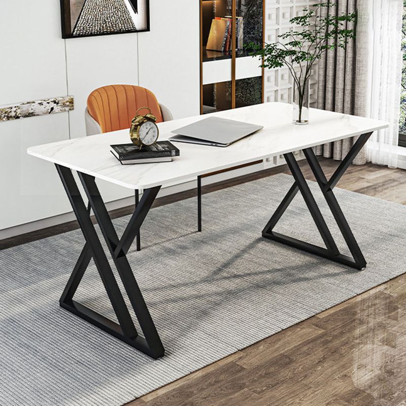 Rectangular Shaped Slate Computer Desk White Writing Desk for Home Clearhalo 'furn' 'furn_office_desk' 'Furniture' 'Office Desks' 'Office Furniture' 'office_desk' 1200x1200_71098b69-e615-4654-9e86-3e44e6bb87ab