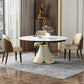 Glam 1/4/5/6/7/9 Pieces White Dining Table Set with Stone Top Round Scalable Dinette Set Clearhalo 'Dining Room Sets' 'Dining Tables & Seating' 'dining_room_set' 'furn' 'furn_dining_room_set' 'Furniture' 'furniture_dining_room_set' 'Kitchen & Dining Furniture' 'kitchen&dining_furn' 'kitchen' 1200x1200_710ab042-8092-4ff6-89e8-a278ec25df57