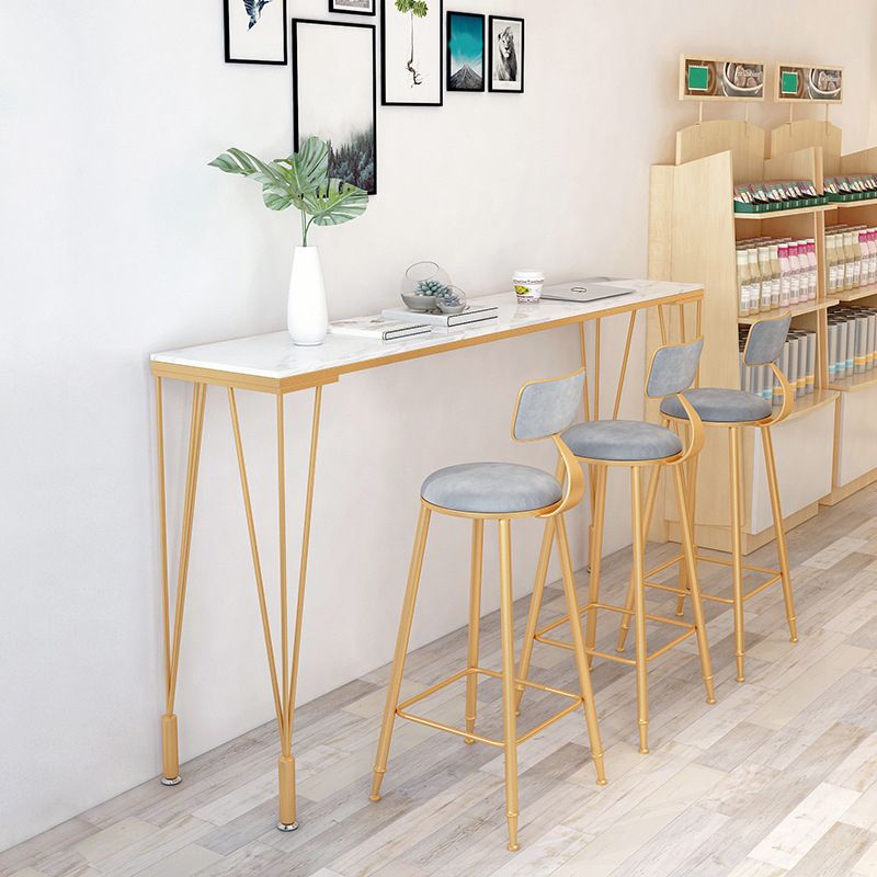 Set tavolo da bar moderno da 1/4/7 pezzi Tavolo da banco rettangolare in pietra con sgabelli alti