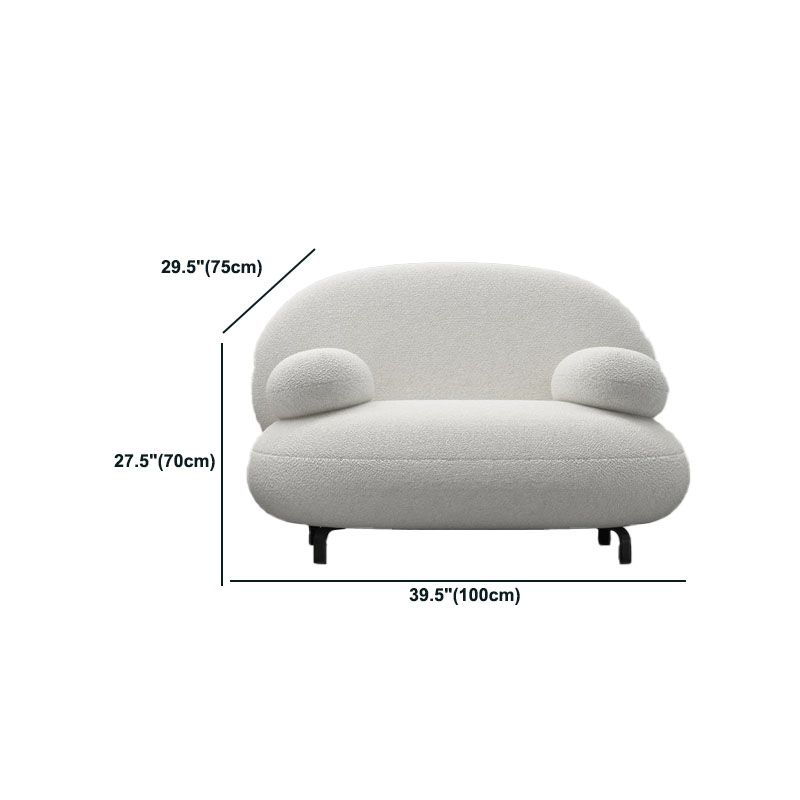 Pillow Top Arm Sofa Modern Wool 29.9-Inch High Sofa in White
