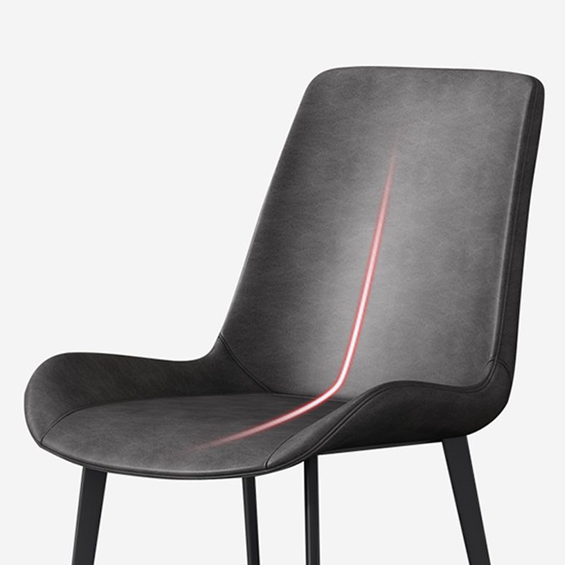 Faux Leather Upholstered Dining Chairs Modern Armless Home Side Chair