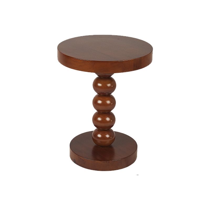 Traditional Round Wooden End Table 15.74" Wide Pedestal Side Table