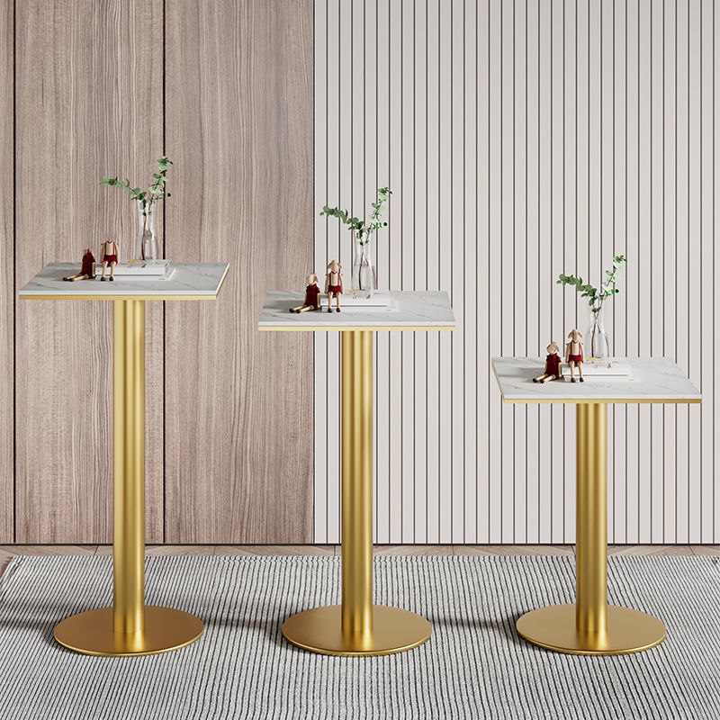 1/2/3/5 Pcs Bar Set with Stone Top Pub Table and Metal Stools for Home