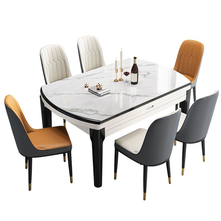 Muebles de piedra de estilo moderno 7/9 piezas 4 patas mesa con silla sin brazo