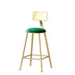 Nordic Style Backrest Counter Stool Iron Cafe Bar Stool with Velvet Cushion and Pedal Clearhalo 'Bar Furniture' 'Bar Stools' 'bar_stools' 'furn' 'furn_bar_stools' 'Furniture' 'furniture_bar_stools' 'Kitchen & Dining Furniture' 1200x1200_7112d341-32ec-4110-8108-5d68a55b308b