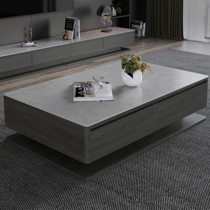 Rectangle Single Coffee Table Glam 1 Coffee Table with 4 Drawers Clearhalo 'Coffee & Accent Tables' 'Coffee Tables' 'coffee_tables' 'furn' 'furn_coffee_tables' 'Furniture' 'Living Room Furniture' 1200x1200_7112d6f9-ad65-4841-9a70-d8be9a9b8109
