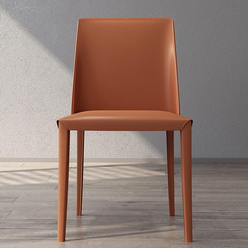 Designer Style Restaurant Parsons Chair Leather Matte Finish Dining Chair Clearhalo ' kitchen&dining_furn' 'Dining Chairs' 'Dining Tables & Seating' 'dining_chair' 'furn' 'furn_dining_chair' 'Furniture' 'furniture_dining_chair' 'Kitchen & Dining Furniture' 'kitchen' 1200x1200_7113e604-e375-4727-b67e-12f65cd133f0