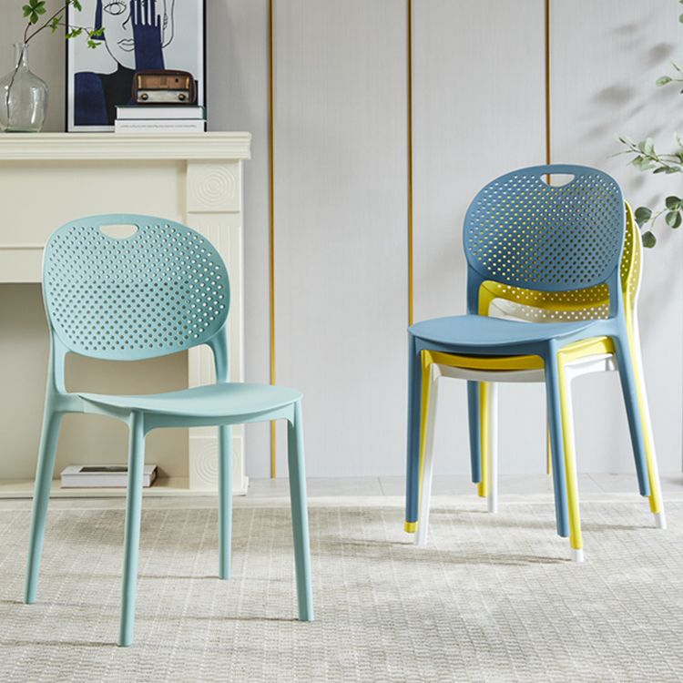 Contemporary Plastic Side Chair Home Stackable Armless Open Back Dining Side Chair Clearhalo ' kitchen&dining_furn' 'Dining Chairs' 'Dining Tables & Seating' 'dining_chair' 'furn' 'furn_dining_chair' 'Furniture' 'furniture_dining_chair' 'Kitchen & Dining Furniture' 'kitchen' 1200x1200_7114e11b-a4c5-4836-ac11-6c094cc5c0dd