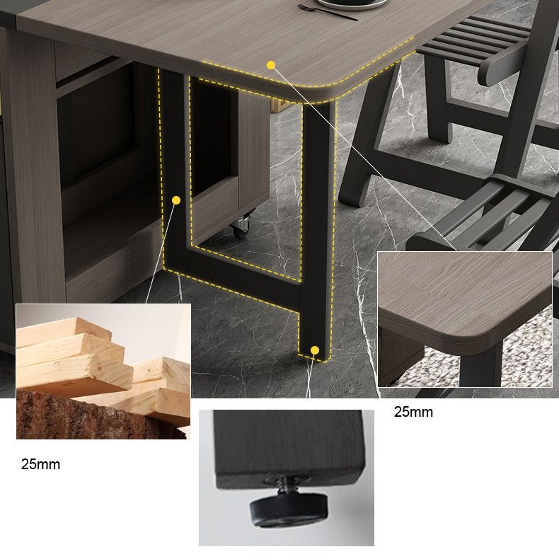 Mid-Century Brown Dining Table Rectangle Wooden Drop Leaf Dining Table for Home Clearhalo ' dining_table' 'Dining Tables & Seating' 'Dining Tables' 'furn' 'furn_dining_table' 'Furniture' 'furniture_dining_table' 'Kitchen & Dining Furniture' 'kitchen&dining_furn' 'kitchen' 'kitchen_dining_table' 1200x1200_7115eea9-5908-4184-94b2-cb2bb216b1a5