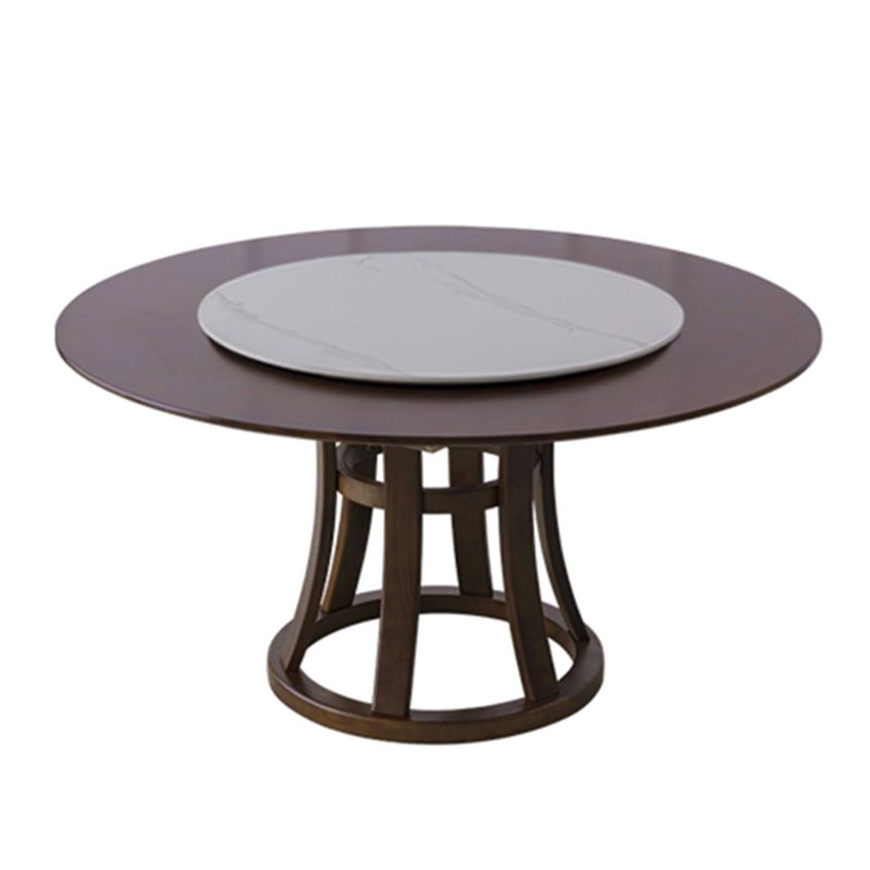 Modern Style Solid Wood Dining Table Brown Round Table with Pedestal Base Clearhalo ' dining_table' 'Dining Tables & Seating' 'Dining Tables' 'furn' 'furn_dining_table' 'Furniture' 'furniture_dining_table' 'Kitchen & Dining Furniture' 'kitchen&dining_furn' 'kitchen' 'kitchen_dining_table' 1200x1200_71174e9b-b94c-4204-af0e-4fc734bef35e