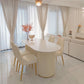 Oval Contemporary Dining Table Sintered Stone Home Fixed Desk