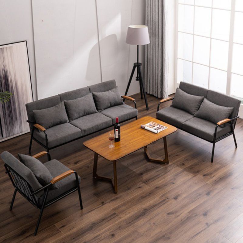 正方形のアームソファ24.40 "幅2人乗りのソファとリビングルームのためのゆるい背中