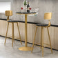 Glam Style Iron Bar Table Round Top Indoor Pedestal Bistro Table 23"W x 41"H Clearhalo 'Bar Furniture' 'Bar Tables' 'bar_tables' 'furn' 'furn_bar_tables' 'Furniture' 'Kitchen & Dining Furniture' 1200x1200_71193d77-3021-48c0-9fdf-dcdfad7c6839