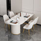 Traditional Luxury Stone Table Double Pedestal Furniture for Dining Room