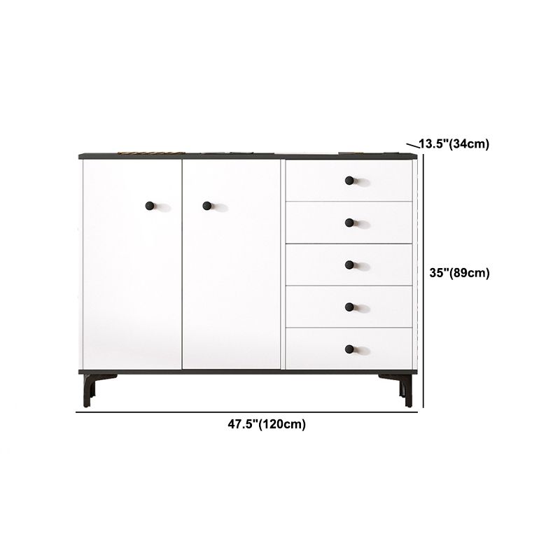 Coffre d'accent contemporain 13,38 "Coffre rectangle de bois de large avec des tiroirs