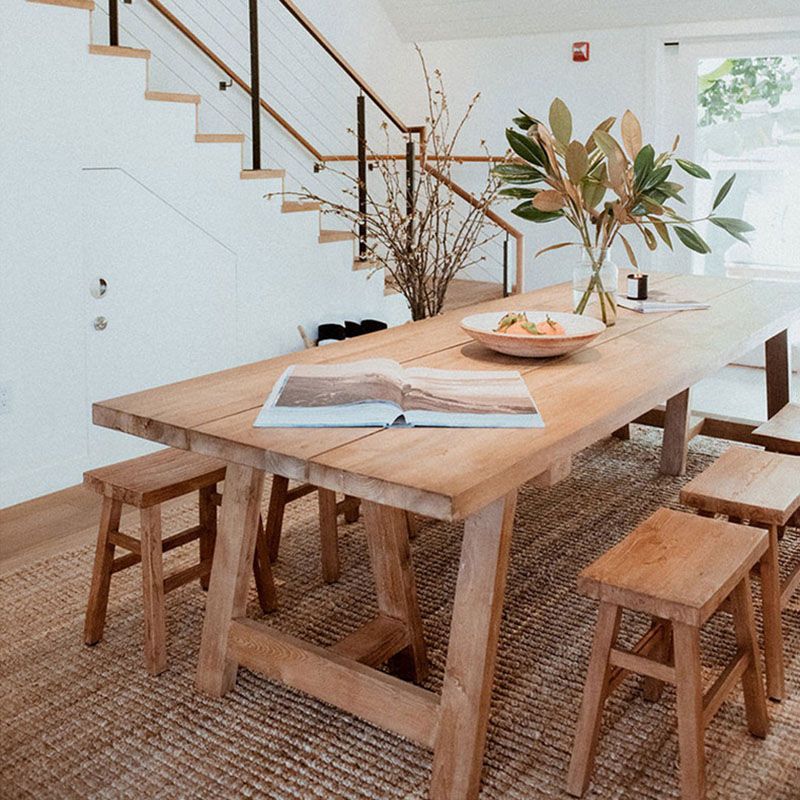 Tavolo da pranzo rettangolare tavolo contemporaneo in legno massiccio per cucina a casa senza sedia