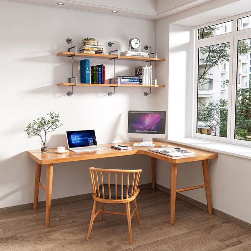 29,5-Zoll-Höhe natürlicher hölzerner Büroschreibtisch moderner L-Form-Schreibtisch für Zuhause
