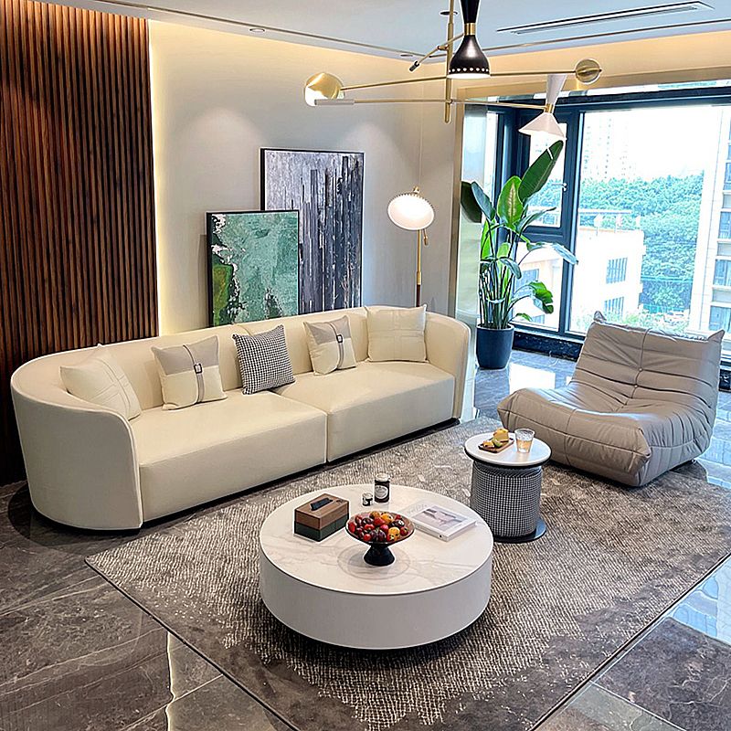 Stain-Resistant Modern Faux Leather Sofa/Sectional Pillowed Back Cushions Clearhalo 'furn' 'furn_sectionals' 'Furniture' 'furniture_sectionals' 'kitchen' 'kitchen_sectionals' 'Living Room Furniture' 'Sectionals' 1200x1200_71221fd2-0afb-48ee-9373-4a706ddab164