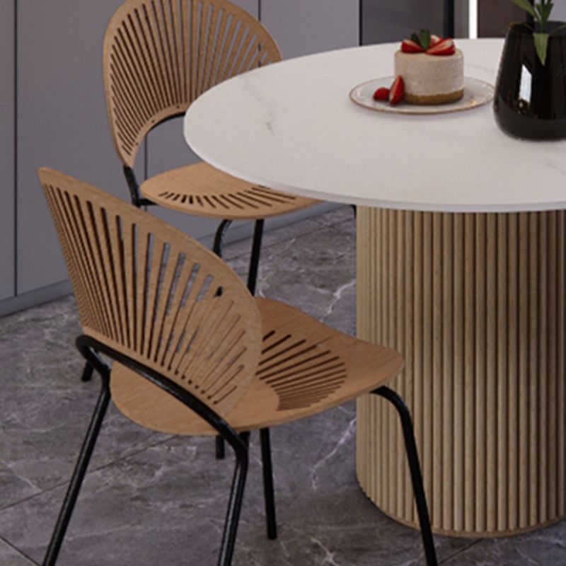 Simple Round Top Dining Table Solid Wood Base Dining Table for Living Room Clearhalo 'Dining Tables & Seating' 'Dining Tables' 'dining_table' 'furn' 'furn_dining_table' 'Furniture' 'furniture_dining_table' 'Kitchen & Dining Furniture' 'kitchen' 'kitchen_dining_table' 1200x1200_7123215f-9a72-4d05-81ca-689cf9b1a94d