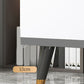 15.7" H Rectangle Wooden Coffee Table Metal 4 Legs Cocktail Table with Storage