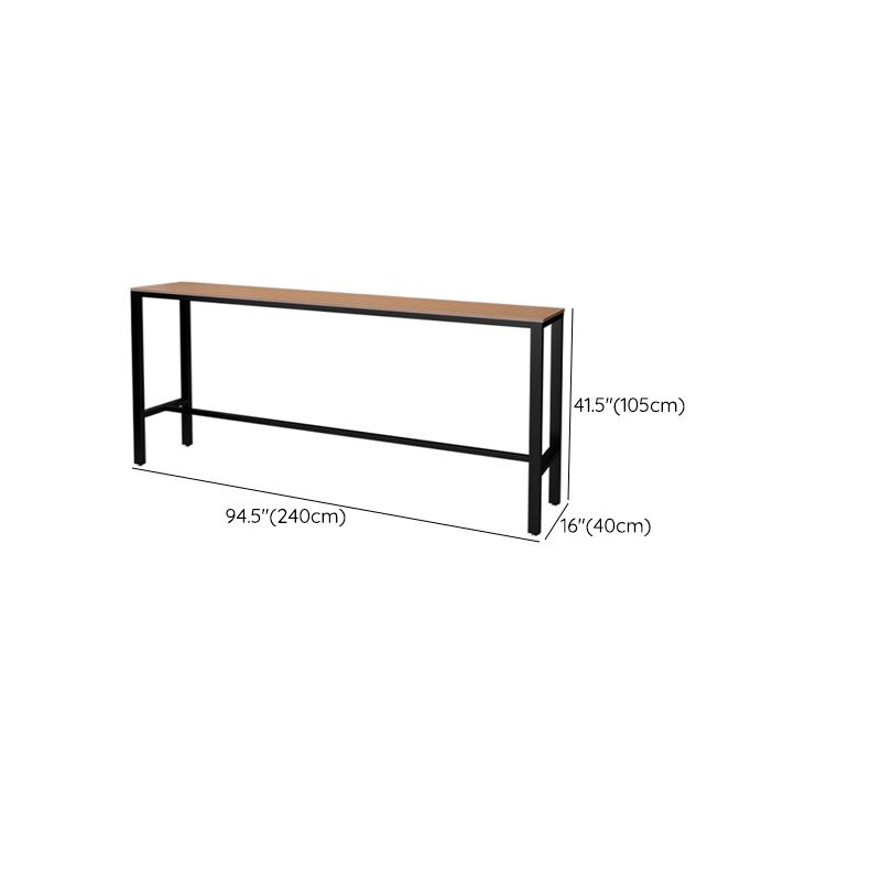 Manufactured Wood Bar Table Black Legs and Metal Base Bar Table Clearhalo 'Bar Furniture' 'Bar Tables' 'bar_tables' 'furn' 'furn_bar_tables' 'Furniture' 'Kitchen & Dining Furniture' 1200x1200_71248276-7a2d-40d1-82fe-b001c77ee50e