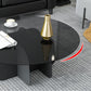13.7"H Modern Metal Abstract Glass/slate Round Top Coffee Table Clearhalo 'Coffee & Accent Tables' 'Coffee Tables' 'coffee_tables' 'furn' 'furn_coffee_tables' 'Furniture' 'furniture_coffee_tables' 'Living Room Furniture' 1200x1200_7124b7b0-7a55-4753-8c2b-fafa72b5a327
