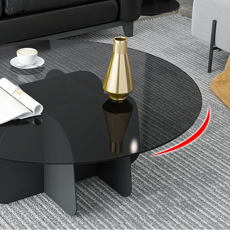 13.7"H Modern Metal Abstract Glass/slate Round Top Coffee Table Clearhalo 'Coffee & Accent Tables' 'Coffee Tables' 'coffee_tables' 'furn' 'furn_coffee_tables' 'Furniture' 'furniture_coffee_tables' 'Living Room Furniture' 1200x1200_7124b7b0-7a55-4753-8c2b-fafa72b5a327