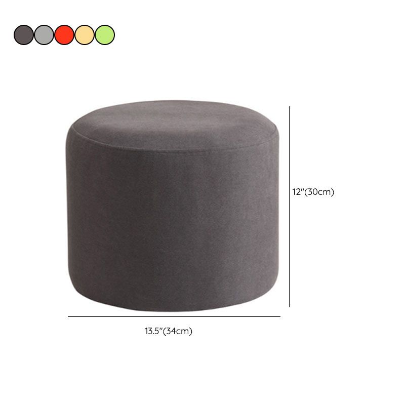Contemporary Pure Color Footstool Round Tear Resistant Footstool