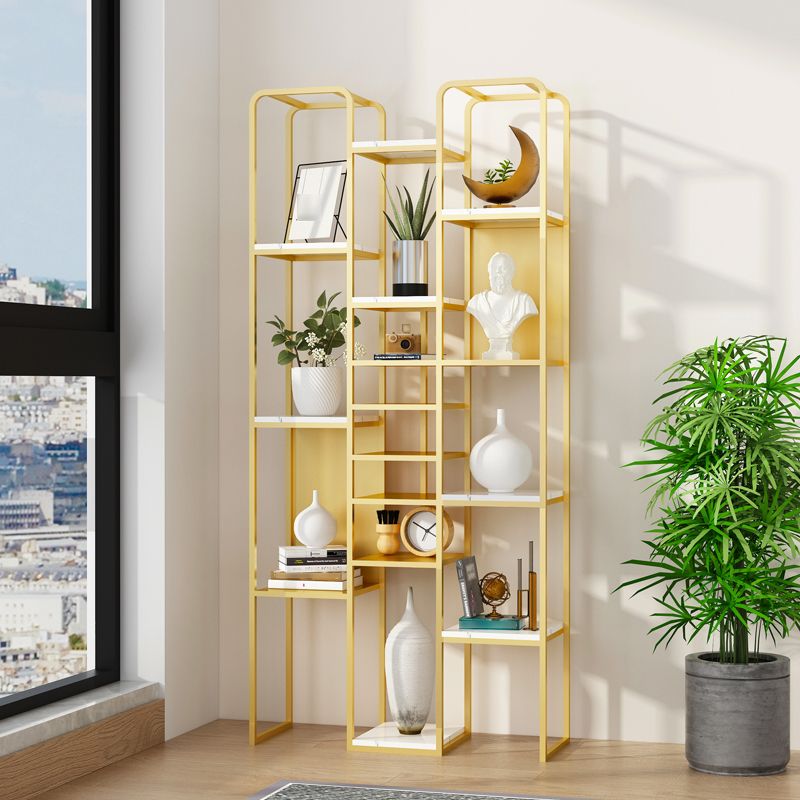 Glam Style Metal Bookshelf Open Etagere Shelf Bookcase for Home Office Clearhalo 'Bookcases' 'furn' 'furn_bookcases' 'Furniture' 'furniture_bookcases' 'Office Furniture' 1200x1200_712724a7-d169-4c63-9afa-35fd3615bf35