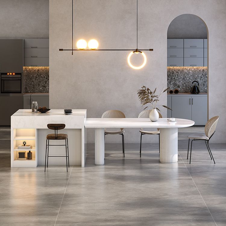 Modern Style Sintered Stone Dining Table Set 1/4/6 Pieces Dining Set for Home Clearhalo 'Dining Room Sets' 'Dining Tables & Seating' 'dining_room_set' 'furn' 'furn_dining_room_set' 'Furniture' 'furniture_dining_room_set' 'Kitchen & Dining Furniture' 1200x1200_71279ca7-ac3d-4ca9-b5e6-fa8ba0c739ac